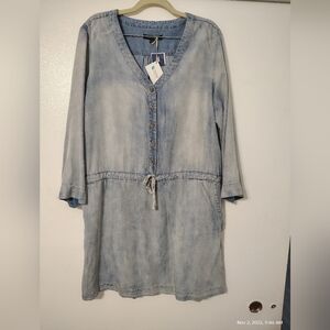 Velvet Heart Light Blue Denim Tunic Dress Size L